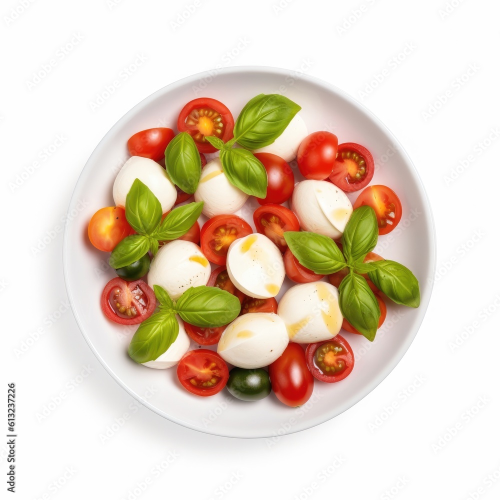 Caprese Salad isolated on white background. Generative AI Caprese Salad isolated on white background. Generative AI