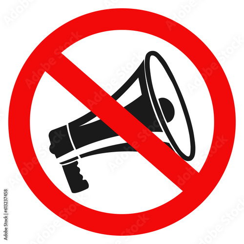 speaking out loud, megaphone and forbidden sign