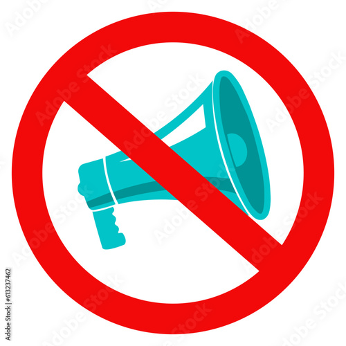 speaking out loud, megaphone and forbidden sign