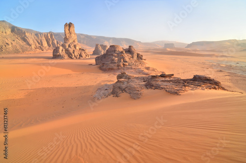 Panorama of the Sahara Desert in Algeria