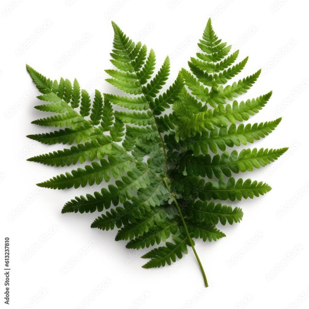 Royal fern leaf isolated on white background. Generative AI