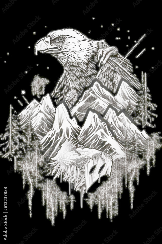 Fototapeta premium abstract illustration of an eagle