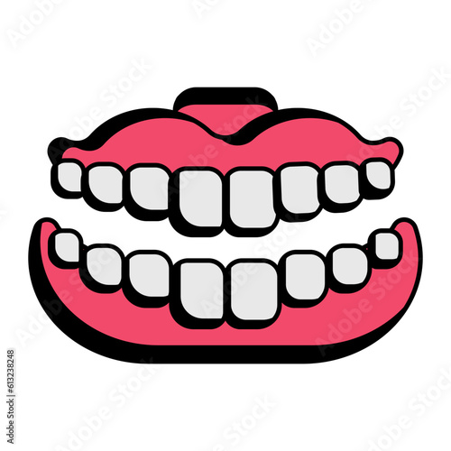 Removeable Fixed prosthodontics concept, teeth alginate impression vector icon design, Dentures symbol,Oral Healthcare sign, Dental instrument stock illustration 