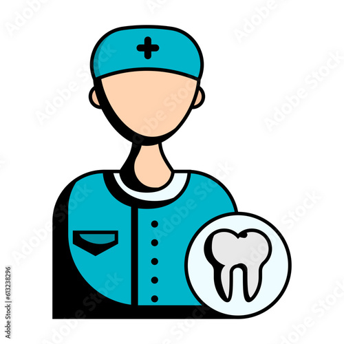 Oral and Maxillofacial Surgeon concept, apical microsurgery vector icon design, Dentures symbol,Oral Healthcare sign, Dental instrument stock illustration 