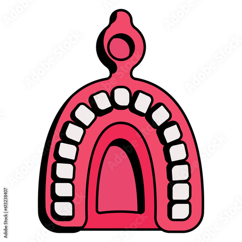 Mouth Guard for Braces Top View concept, orthodontic trainers vector icon design, Dentures symbol,Oral Healthcare sign, Dental instrument stock illustration 