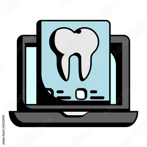 Scanning Teeth concept, Cone Beam Computed Tomography vector icon design, Dentures symbol,Oral Healthcare sign, Dental instrument stock illustration 