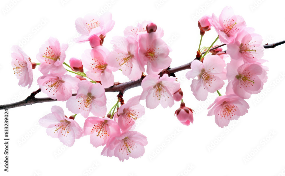 Cherry blossom sakura branch isolated on white background with clipping path. High quality photo