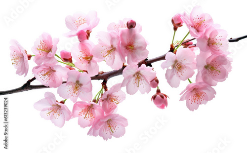 Cherry blossom sakura branch isolated on white background with clipping path. High quality photo