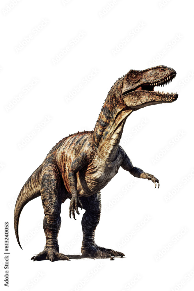 large dinosaur on white background. generated with AI large dinosaur on white background. generated with AI