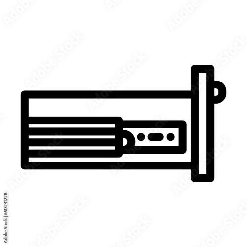 drawer slide hardware furniture fitting line icon vector. drawer slide hardware furniture fitting sign. isolated contour symbol black illustration