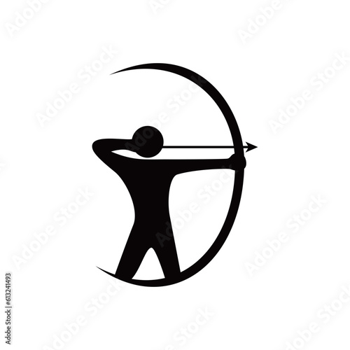 archer icon design. arrow man sign and symbol.