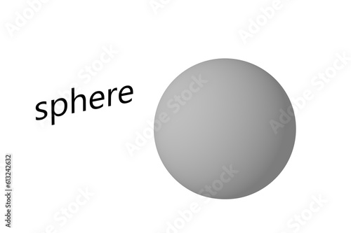 education for children geometric figure sphere white background 3d rendering