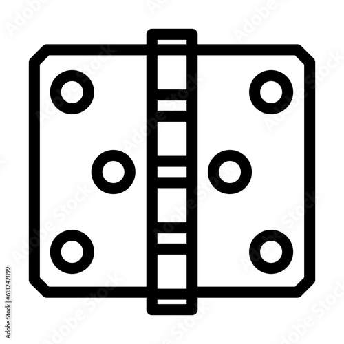 hinge hardware furniture fitting line icon vector. hinge hardware furniture fitting sign. isolated contour symbol black illustration