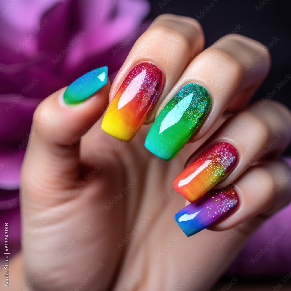 Female hands with stylish manicure Female hands with stylish manicure