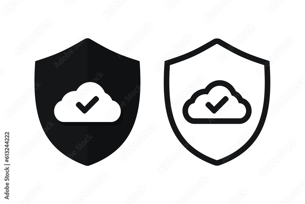 Cloud shield icon. Illustration vector Cloud shield icon. Illustration vector
