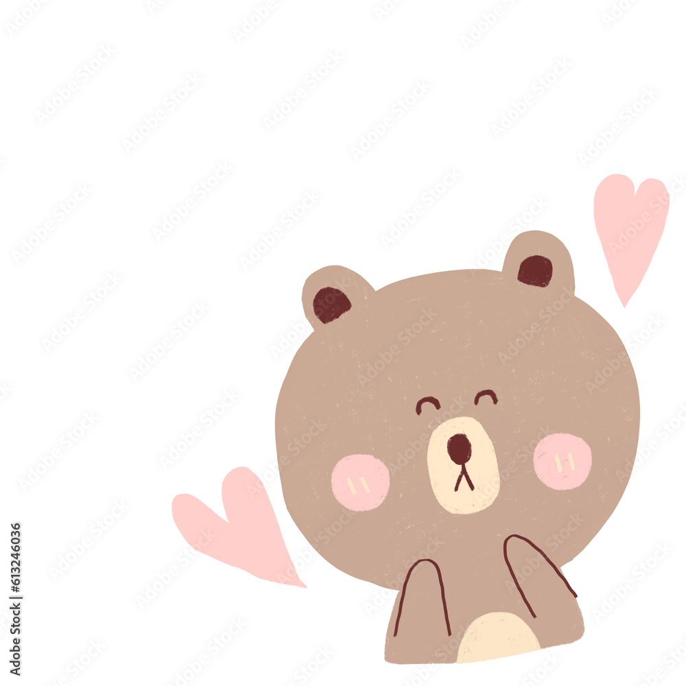 Fototapeta premium Cute Cartoon Teddy Bear girl
