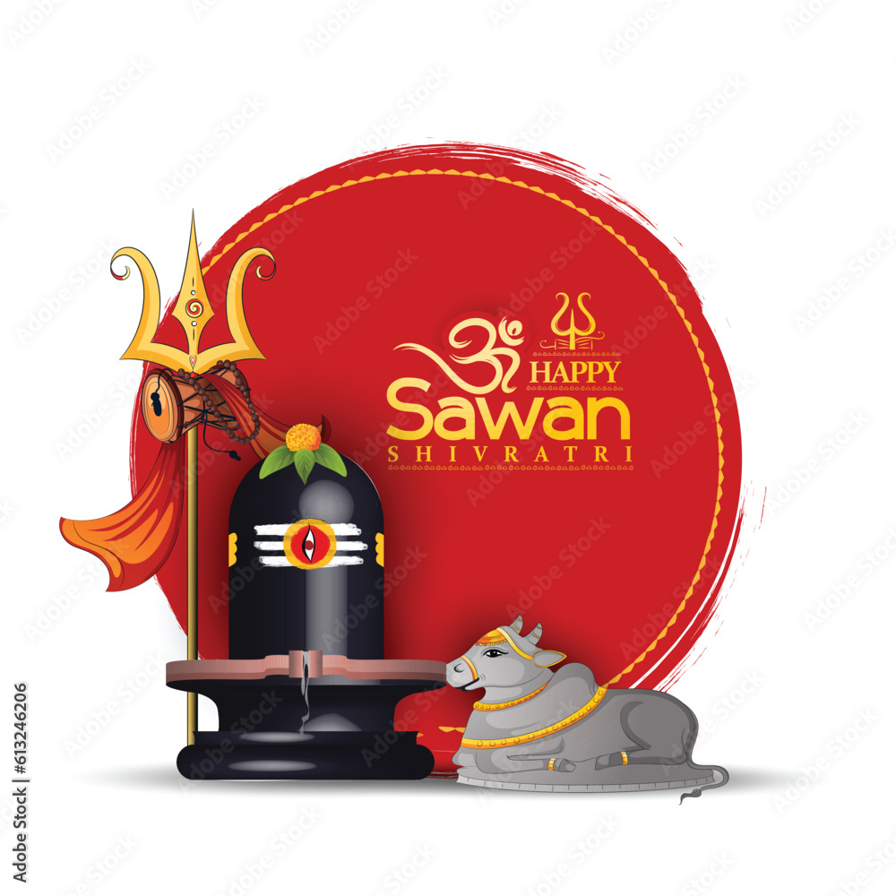 shubh sawan Shivratri creative poster Illustration Of Lord Shiva and