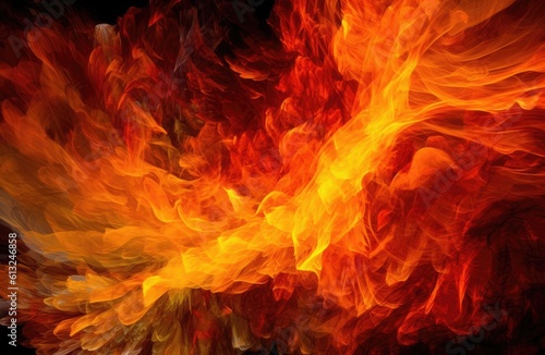 Beauty and power of flames in vibrant colors. Generative AI