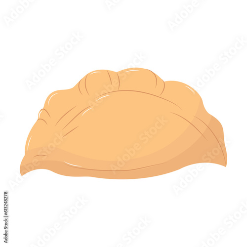 Jiaozi Chinese dumpling flat vector isolated on white background.