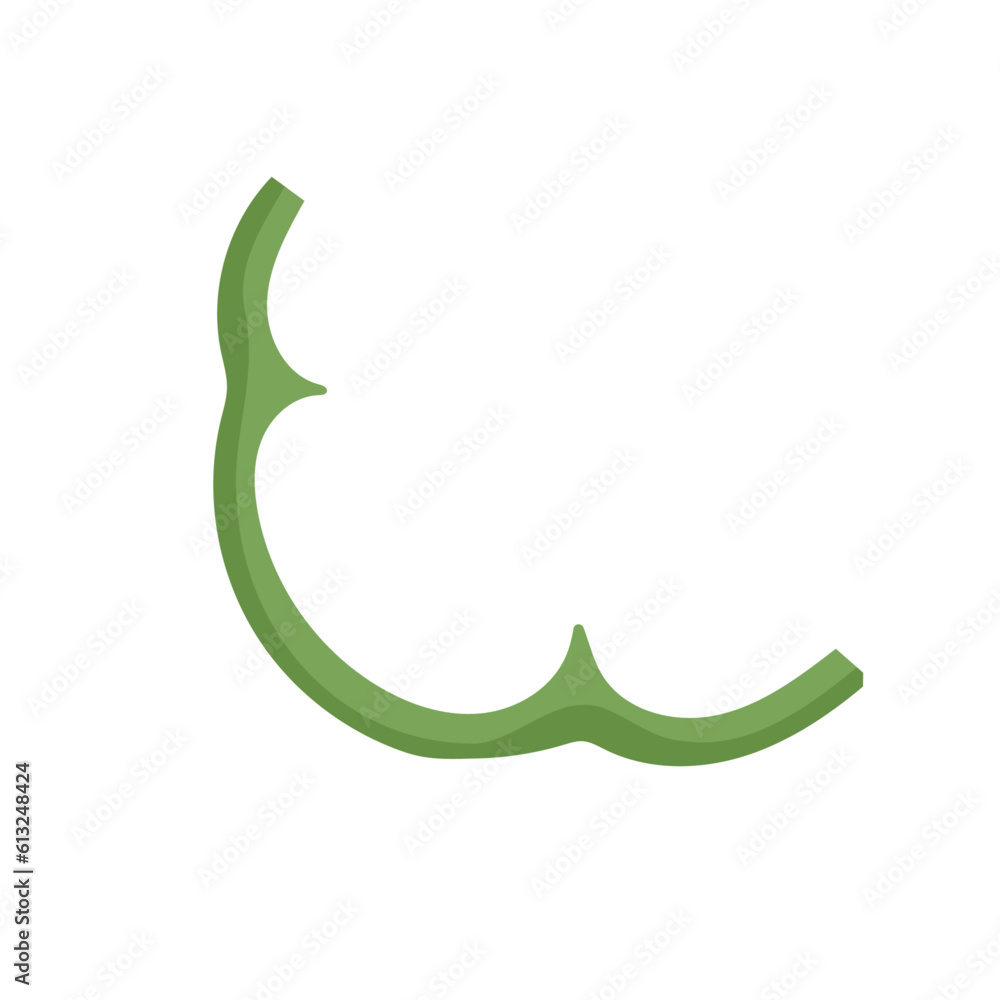 Green fresh paprika slice drawing in flat style isolated on a white background. Green fresh paprika slice drawing in flat style isolated on a white background.