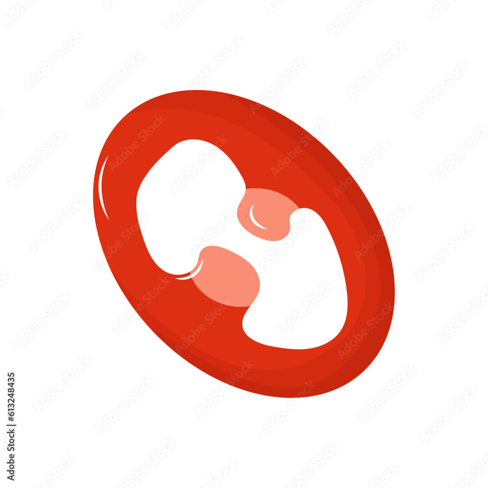Red fresh capsicum slice drawing in flat style isolated on a white background. Red fresh capsicum slice drawing in flat style isolated on a white background.