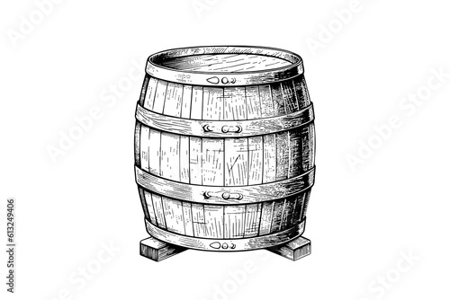 Canvastavla Wood barrel