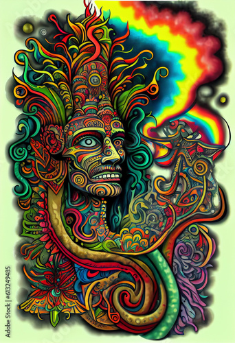 Wallpaper Mural Psychedelic illustration of a human head Torontodigital.ca