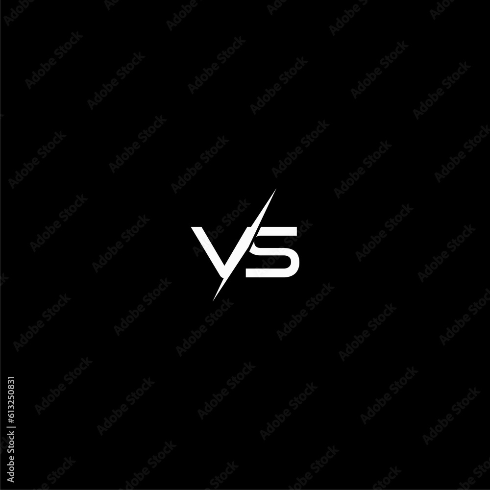 VS versus letters icon isolated on dark background VS versus letters icon isolated on dark background