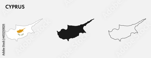 Set of Cyprus map isolated on white background, vector illustration design photo