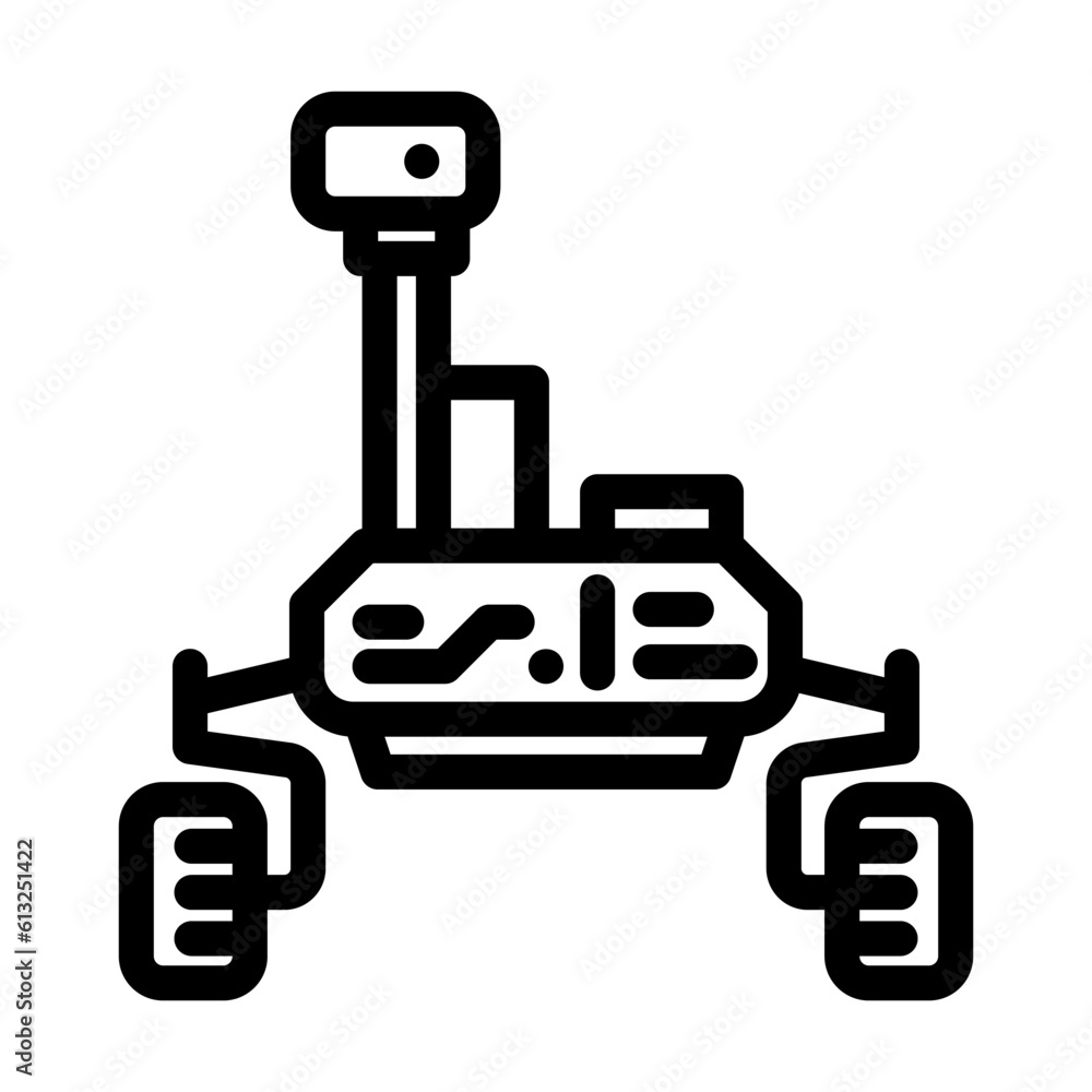mars rover planet line icon vector. mars rover planet sign. isolated contour symbol black illustration mars rover planet line icon vector. mars rover planet sign. isolated contour symbol black illustration