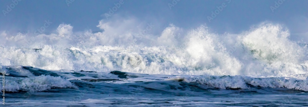 Heavy surf crashing on the beach at Neskowin on the Oregon coast