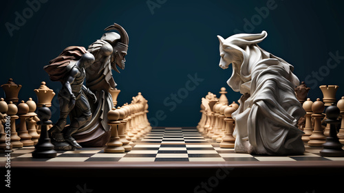 Print op canvas Positional play, Chess tournament, Intellectual challenge