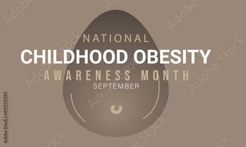 National Childhood Obesity Awareness Month. background, banner, card, poster, template. Vector illustration.