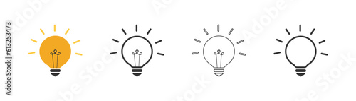 Light bulb icon. Light bulb vector icon. Idea icon. Vector illustration