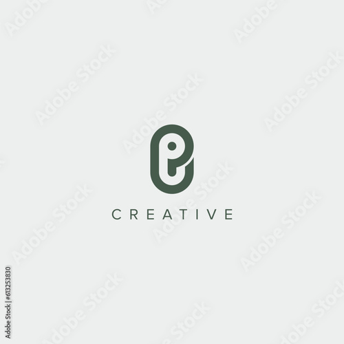 Modern alphabet letter UP PU unique logo vector template illustration.