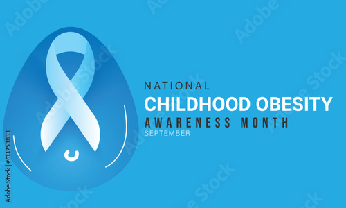 National Childhood Obesity Awareness Month. background, banner, card, poster, template. Vector illustration.