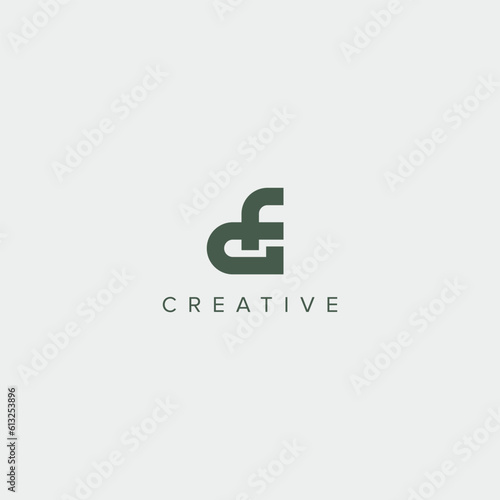 Modern alphabet letter GF FG unique logo vector template illustration.