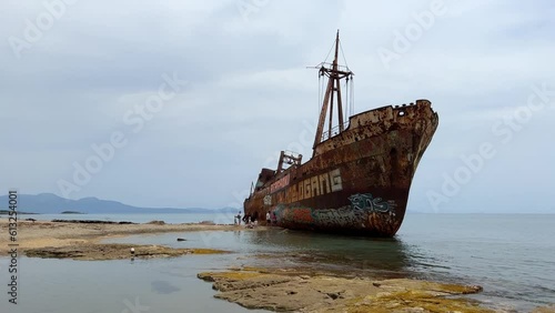 Shipwreck Dimitrios at Valtaki Beach, Peloponnese, Greece (Gythio) photo