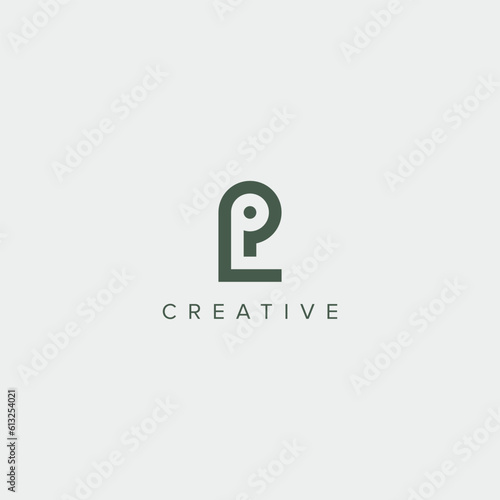 Modern alphabet letter PL LP unique logo vector template illustration.