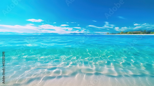 Amazing tropical beach background white sand and clear blue water. Generative ai © MdMaruf