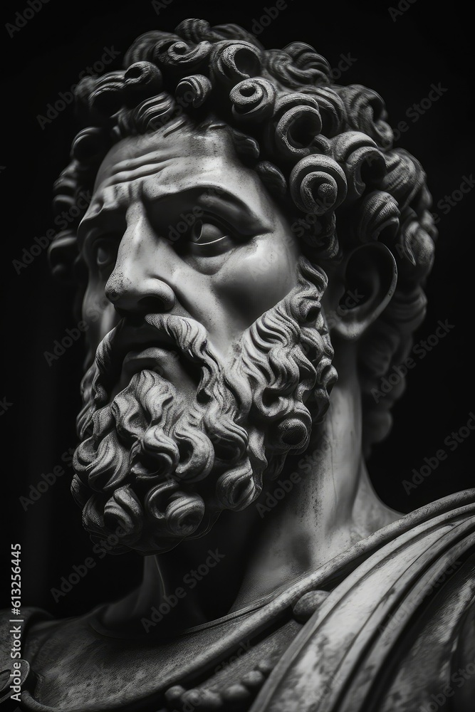 Marcus Aurelius statue, Stoics and stoicism motivational  and inspirational quotes, Generative AI