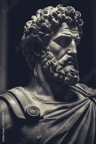 Marcus Aurelius statue, Stoics and stoicism motivational  and inspirational quotes, Generative AI photo