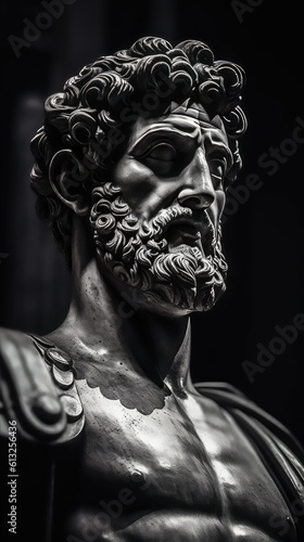 Marcus Aurelius statue, Stoics and stoicism motivational and inspirational quotes, Generative AI