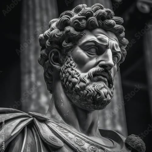 Marcus Aurelius statue, Stoics and stoicism motivational  and inspirational quotes, Generative AI photo