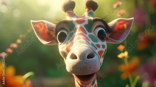 giraffe face illustration photo