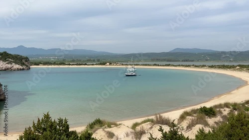 A view of Voidokilia beach in Messinia, Greece photo