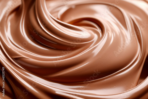 tasty chocolate ice cream, close up texture, top view, created with generative ai
