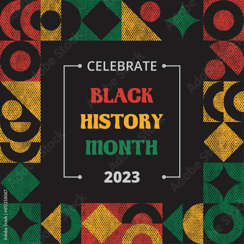 Black history month vector social media post