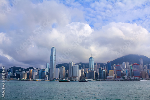 The view of Victoria Harbour, Hong Kong city. A city full of skyscrapers. Travel scene. © HO
