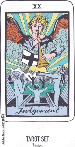 Vector hand drawn Tarot card deck.  Major arcana .  Engraved vintage style. Occult, spiritual and alchemy symbolism